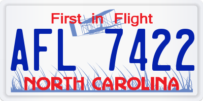 NC license plate AFL7422