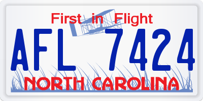 NC license plate AFL7424