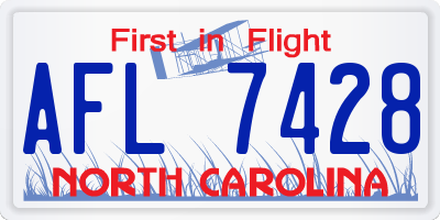 NC license plate AFL7428