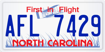 NC license plate AFL7429