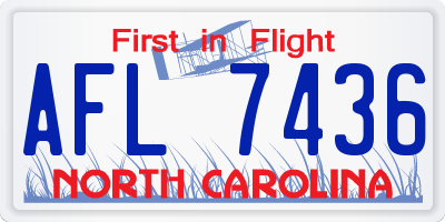 NC license plate AFL7436