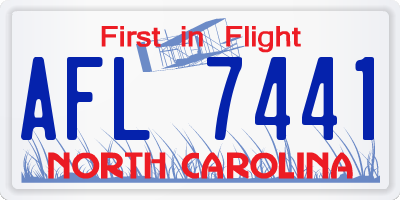 NC license plate AFL7441