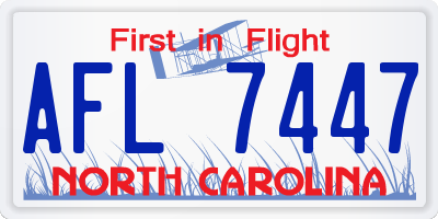 NC license plate AFL7447