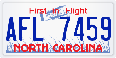 NC license plate AFL7459