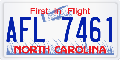NC license plate AFL7461