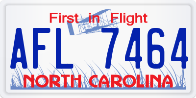 NC license plate AFL7464