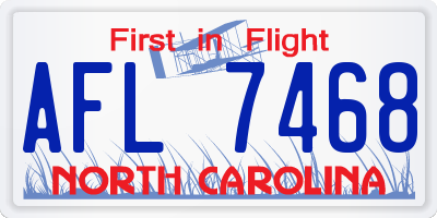 NC license plate AFL7468
