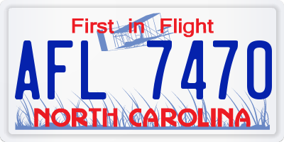 NC license plate AFL7470