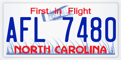 NC license plate AFL7480