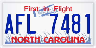 NC license plate AFL7481