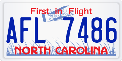 NC license plate AFL7486
