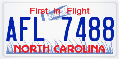 NC license plate AFL7488