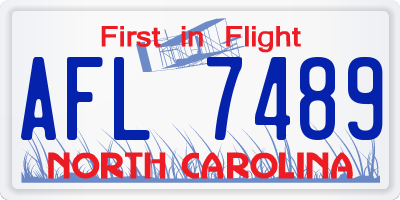 NC license plate AFL7489