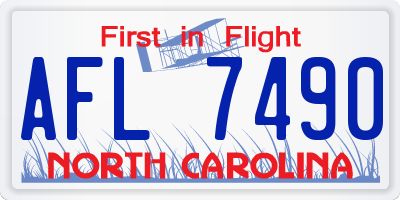 NC license plate AFL7490