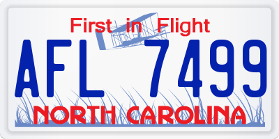 NC license plate AFL7499