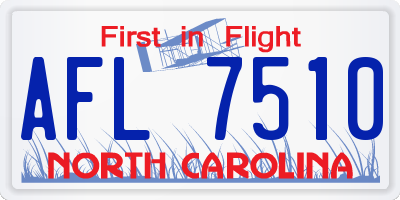 NC license plate AFL7510