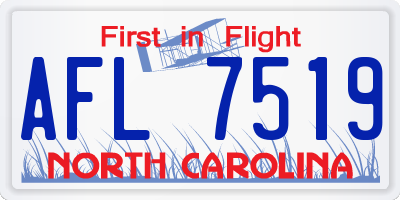NC license plate AFL7519