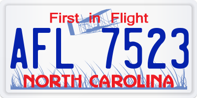 NC license plate AFL7523