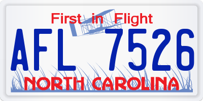 NC license plate AFL7526