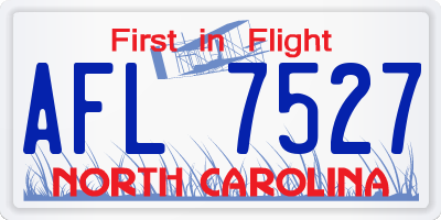 NC license plate AFL7527