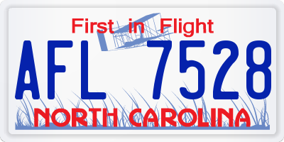 NC license plate AFL7528