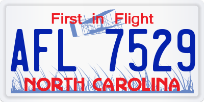 NC license plate AFL7529