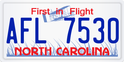 NC license plate AFL7530