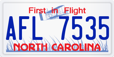 NC license plate AFL7535