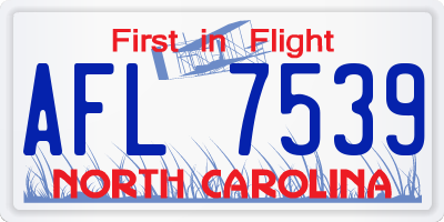 NC license plate AFL7539