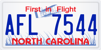 NC license plate AFL7544