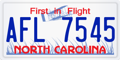 NC license plate AFL7545
