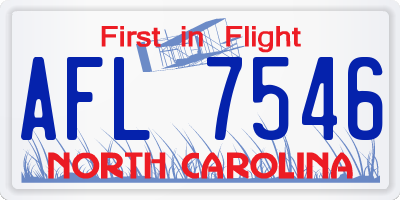 NC license plate AFL7546