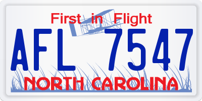 NC license plate AFL7547