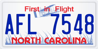 NC license plate AFL7548