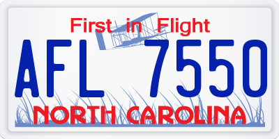 NC license plate AFL7550