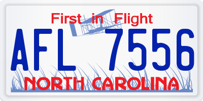 NC license plate AFL7556