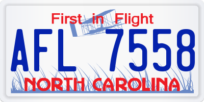 NC license plate AFL7558
