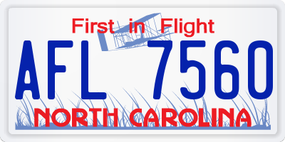 NC license plate AFL7560