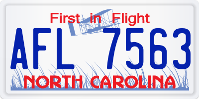 NC license plate AFL7563