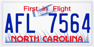 NC license plate AFL7564
