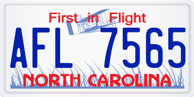 NC license plate AFL7565