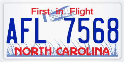 NC license plate AFL7568