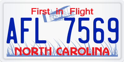 NC license plate AFL7569