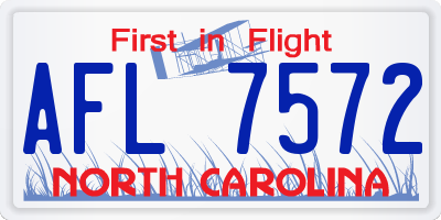 NC license plate AFL7572