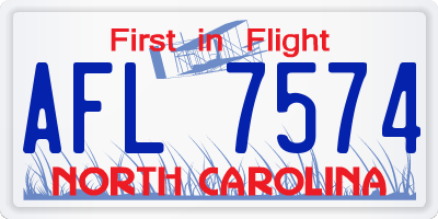 NC license plate AFL7574