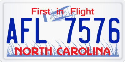 NC license plate AFL7576