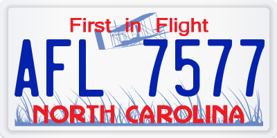 NC license plate AFL7577