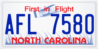 NC license plate AFL7580