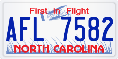 NC license plate AFL7582
