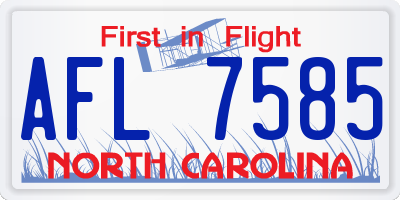 NC license plate AFL7585